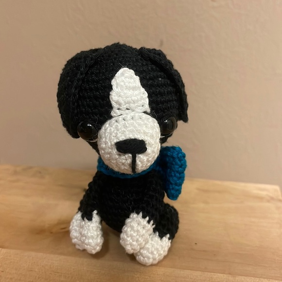 Hand Crafted Other - Handcrafted Puppy Dog With Bow Decor Amigurui Crochet Figure Toy